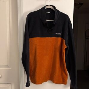 Columbia Two-Tone Black and Orange Pullover